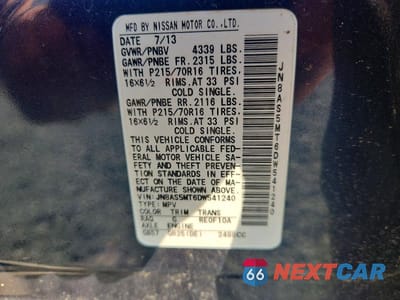 Zdjęcie 12 z 12 samochodu: 2013 NISSAN ROGUE S VIN:JN8AS5MT6DW541240 - miniatura