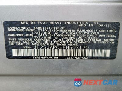 Zdjęcie 13 z 13 samochodu: 2014 SUBARU FORESTER 2.5I TOURING VIN:JF2SJAPC6EH503120 - miniatura
