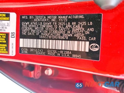Zdjęcie 12 z 12 samochodu: 2024 LEXUS ES 350 LUXURY VIN:58AEZ1B12RU169678 - miniatura