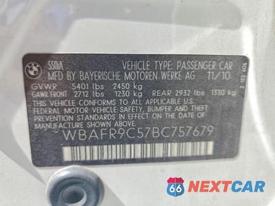 Zdjęcie 12 z 12 samochodu: 2011 BMW 550 I VIN:WBAFR9C57BC757679 - miniatura