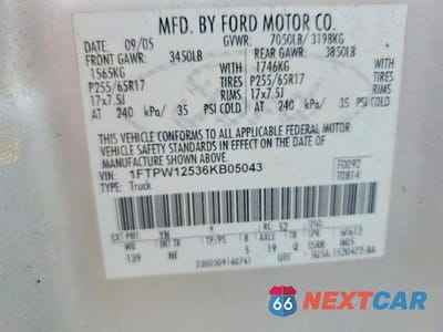 Zdjęcie 12 z 12 samochodu: 2006 FORD F150 SUPERCREW VIN:1FTPW12536KB05043 - miniatura