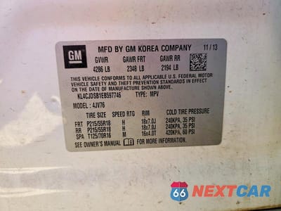Zdjęcie 13 z 13 samochodu: 2014 BUICK ENCORE PREMIUM VIN:KL4CJDSB1EB597746 - miniatura