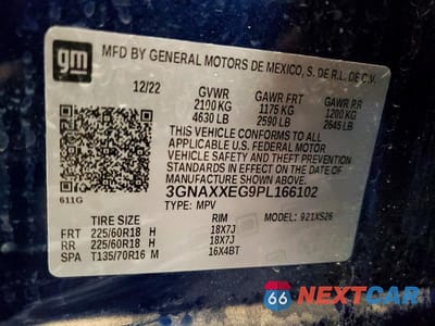 Zdjęcie 13 z 13 samochodu: 2023 CHEVROLET EQUINOX PREMIER VIN:3GNAXXEG9PL166102 - miniatura
