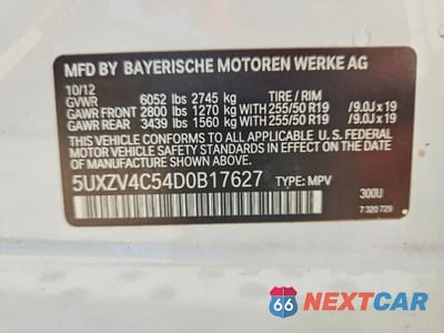 Zdjęcie 13 z 13 samochodu: 2013 BMW X5 XDRIVE35I VIN:5UXZV4C54D0B17627 - miniatura