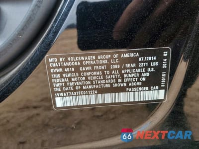 Zdjęcie 12 z 12 samochodu: 2015 VOLKSWAGEN PASSAT S VIN:1VWAT7A37FC011224 - miniatura