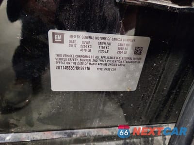 Zdjęcie 13 z 13 samochodu: 2017 CHEVROLET IMPALA PREMIER VIN:2G1145S36H9197716 - miniatura