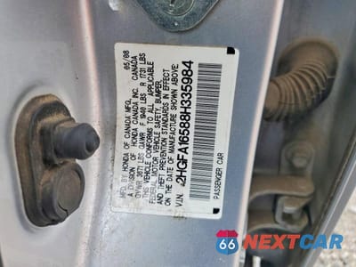 Zdjęcie 12 z 12 samochodu: 2008 HONDA CIVIC LX VIN:2HGFA16588H335984 - miniatura