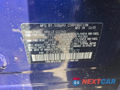 Zdjęcie 13 z 13 samochodu: 2024 SUBARU FORESTER SPORT VIN:JF2SKAGC1RH476671 - miniatura