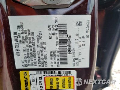 Zdjęcie 13 z 13 samochodu: 2017 FORD FUSION SE VIN:3FA6P0H74HR390531 - miniatura