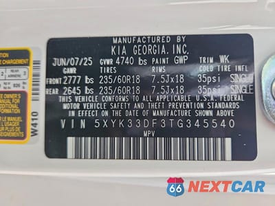 Zdjęcie 13 z 13 samochodu: 2026 KIA SPORTAGE EX VIN:5XYK33DF3TG345540 - miniatura