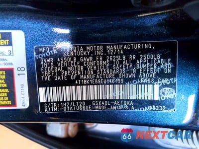 Zdjęcie 12 z 12 samochodu: 2015 TOYOTA AVALON XLE TOURING VIN:4T1BK1EB9FU146199 - miniatura