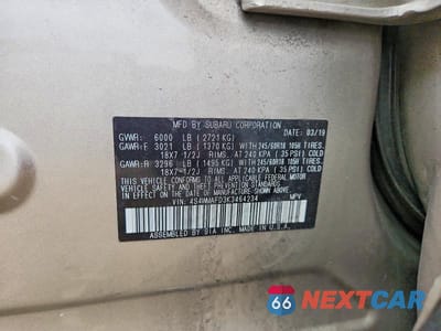 Zdjęcie 12 z 12 samochodu: 2019 SUBARU ASCENT PREMIUM VIN:4S4WMAFD3K3464234 - miniatura