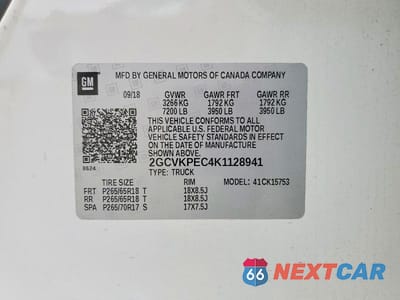 Zdjęcie 12 z 12 samochodu: 2019 CHEVROLET SILVERADO LD K1500 LT VIN:2GCVKPEC4K1128941 - miniatura