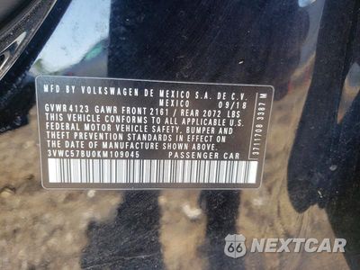 Zdjęcie 12 z 12 samochodu: 2019 VOLKSWAGEN JETTA S VIN:3VWC57BU0KM109045 - miniatura