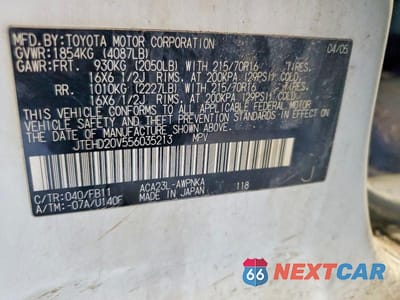 Zdjęcie 12 z 12 samochodu: 2005 TOYOTA RAV4 BASE VIN:JTEHD20V556035213 - miniatura