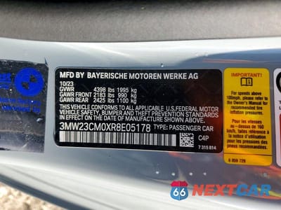 Zdjęcie 12 z 12 samochodu: 2024 BMW 230I VIN:3MW23CM0XR8E05178 - miniatura