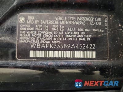 Zdjęcie 12 z 12 samochodu: 2009 BMW 328 XI VIN:WBAPK73589A452422 - miniatura