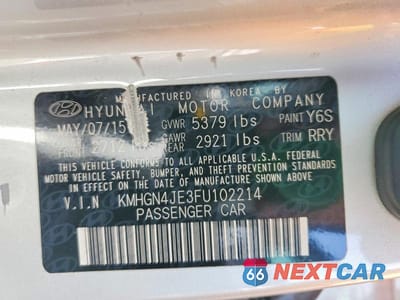 Zdjęcie 12 z 12 samochodu: 2015 HYUNDAI GENESIS 3.8L VIN:KMHGN4JE3FU102214 - miniatura