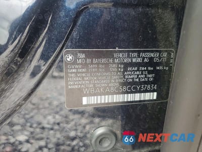 Zdjęcie 12 z 12 samochodu: 2012 BMW 750 I VIN:WBAKA8C58CCY37834 - miniatura