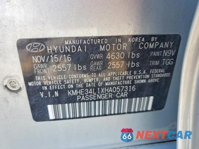 Zdjęcie 12 z 12 samochodu: 2017 HYUNDAI SONATA HYBRID LIMITED VIN:KMHE34L1XHA057316 - miniatura