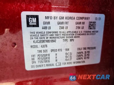 Zdjęcie 13 z 13 samochodu: 2022 BUICK ENCORE PREFERRED VIN:KL4CJESM7NB510942 - miniatura