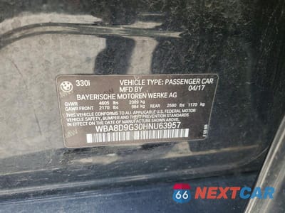 Zdjęcie 12 z 12 samochodu: 2017 BMW 330 XI VIN:WBA8D9G30HNU63957 - miniatura