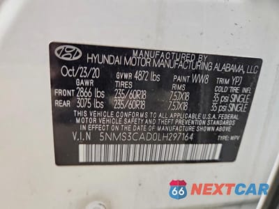 Zdjęcie 13 z 13 samochodu: 2020 HYUNDAI SANTA FE SEL VIN:5NMS3CAD0LH297164 - miniatura