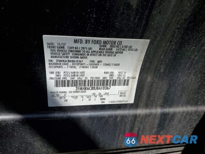 Zdjęcie 13 z 13 samochodu: 2018 FORD FLEX SEL VIN:2FMHK6C88JBA10367 - miniatura