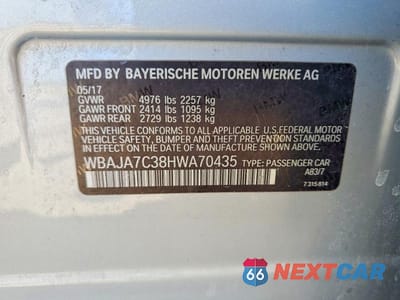 Zdjęcie 12 z 12 samochodu: 2017 BMW 530 XI VIN:WBAJA7C38HWA70435 - miniatura