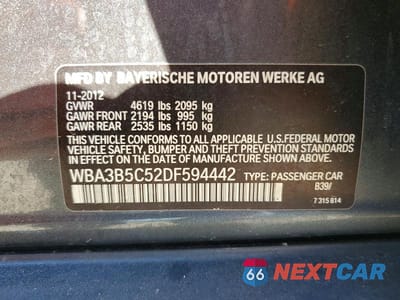 Zdjęcie 12 z 12 samochodu: 2013 BMW 328 XI SULEV VIN:WBA3B5C52DF594442 - miniatura
