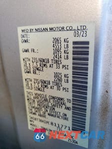 Zdjęcie 14 z 14 samochodu: 2023 NISSAN ROGUE SV VIN:5N1BT3BA1PC811771 - miniatura