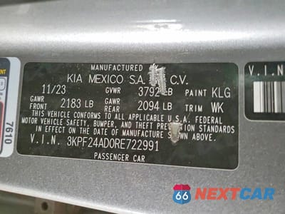 Zdjęcie 12 z 12 samochodu: 2024 KIA FORTE LXS VIN:3KPF24AD0RE722991 - miniatura