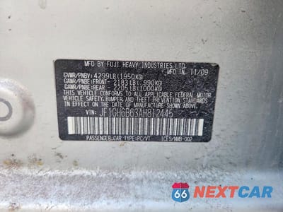 Zdjęcie 13 z 13 samochodu: 2010 SUBARU IMPREZA 2.5I PREMIUM VIN:JF1GH6B63AH812445 - miniatura