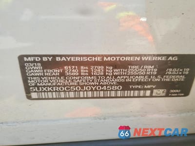 Zdjęcie 13 z 13 samochodu: 2018 BMW X5 XDRIVE35I VIN:5UXKR0C50J0Y04580 - miniatura