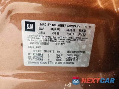Zdjęcie 14 z 14 samochodu: 2017 BUICK ENCORE ESSENCE VIN:KL4CJCSM1HB125417 - miniatura