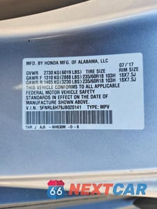 Zdjęcie 14 z 14 samochodu: 2018 HONDA ODYSSEY EXL VIN:5FNRL6H79JB020141 - miniatura