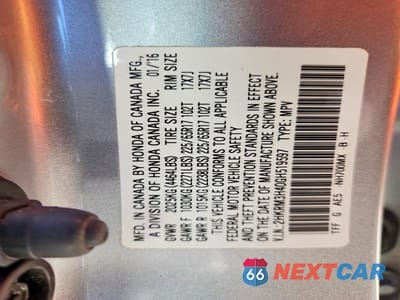 Zdjęcie 13 z 13 samochodu: 2016 HONDA CR-V SE VIN:2HKRM3H40GH519597 - miniatura