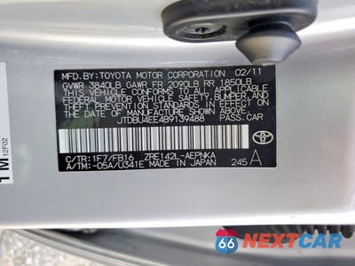 Zdjęcie 12 z 12 samochodu: 2011 TOYOTA COROLLA LE VIN:JTDBU4EE4B9139488 - miniatura