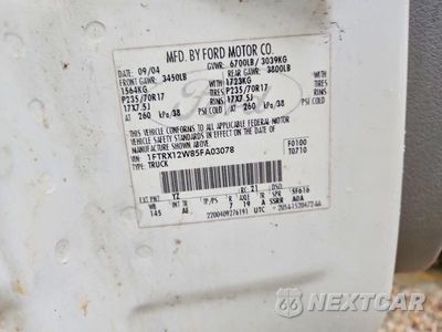Zdjęcie 12 z 12 samochodu: 2005 FORD F150 VIN:1FTRX14W05NB94045 - miniatura