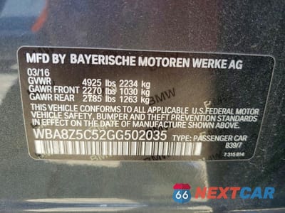 Zdjęcie 12 z 12 samochodu: 2016 BMW 328 VIN:WBA8Z5C52GG502035 - miniatura