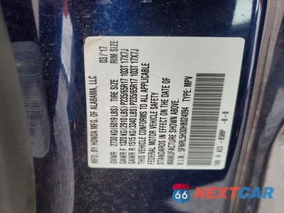 Zdjęcie 13 z 13 samochodu: 2017 HONDA ODYSSEY SE VIN:5FNRL5H30HB024094 - miniatura