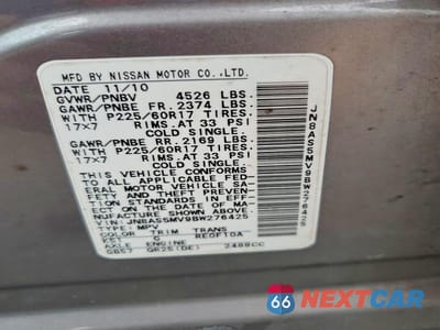 Zdjęcie 13 z 13 samochodu: 2011 NISSAN ROGUE S VIN:JN8AS5MV9BW276425 - miniatura