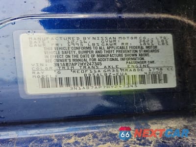 Zdjęcie 13 z 13 samochodu: 2017 NISSAN SENTRA S VIN:3N1AB7AP7HY247345 - miniatura