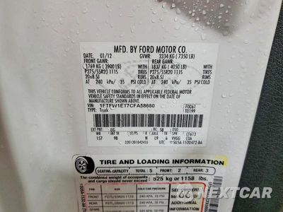 Zdjęcie 12 z 12 samochodu: 2012 FORD F150 SUPERCREW VIN:1FTFW1ET7CFA58660 - miniatura