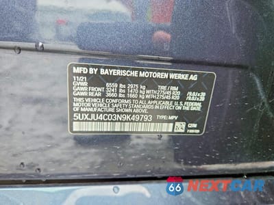 Zdjęcie 13 z 13 samochodu: 2022 BMW X5 M50I VIN:5UXJU4C03N9K49793 - miniatura