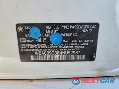 Zdjęcie 13 z 13 samochodu: 2017 BMW 330 I VIN:WBA8B9G36HNU52967 - miniatura