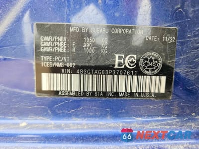 Zdjęcie 12 z 12 samochodu: 2023 SUBARU IMPREZA VIN:4S3GTAG63P3707611 - miniatura