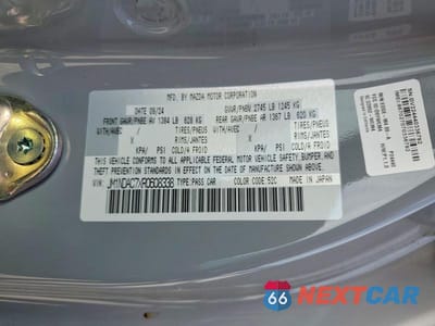 Zdjęcie 13 z 13 samochodu: 2024 MAZDA MX-5 MIATA CLUB VIN:JM1NDAC7XR0608338 - miniatura