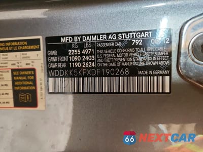 Zdjęcie 12 z 12 samochodu: 2013 MERCEDES-BENZ E 350 VIN:WDDKK5KFXDF190268 - miniatura
