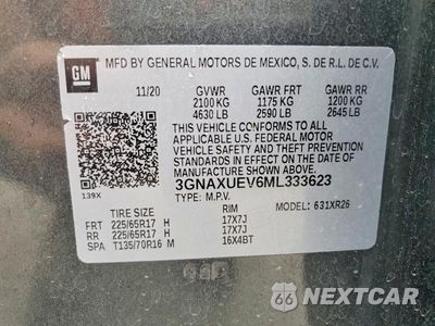 Zdjęcie 14 z 14 samochodu: 2021 CHEVROLET EQUINOX LT VIN:3GNAXUEV6ML333623 - miniatura